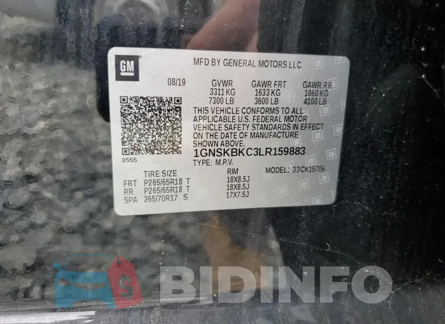 1GNSKBKC3LR159883 Photo# 13