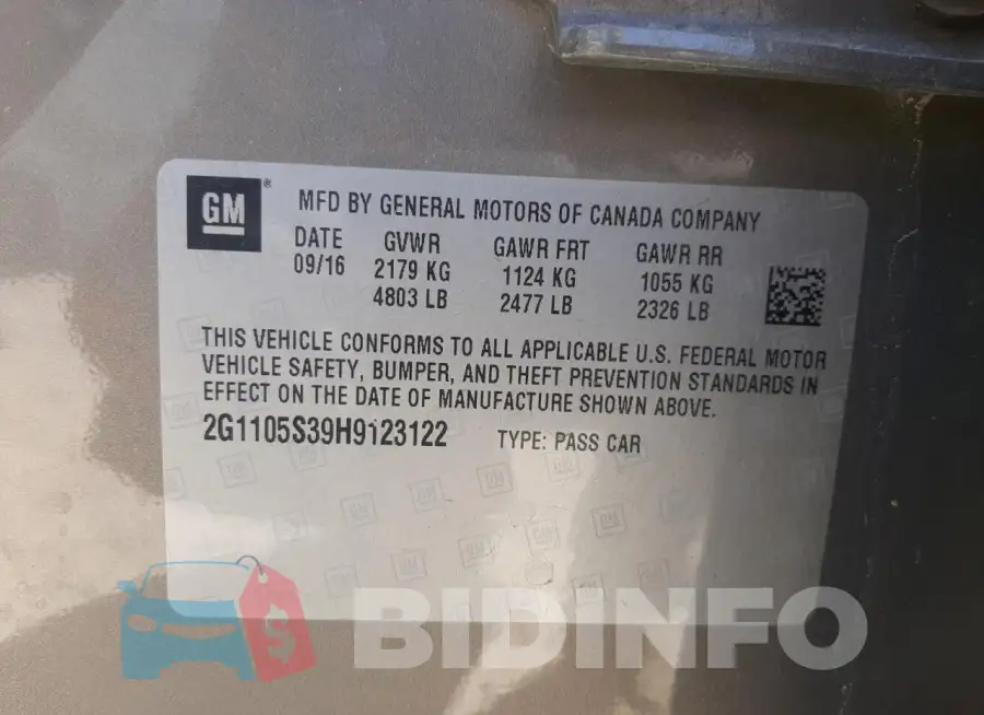 2G1105S39H9123122 Photo# 12
