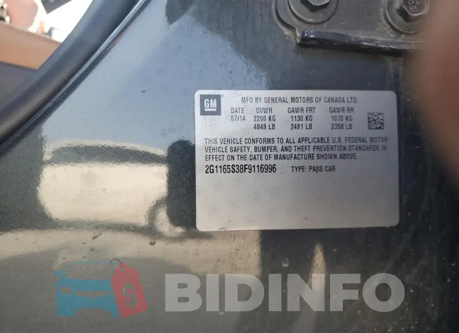 2G1165S38F9116996 Photo# 12