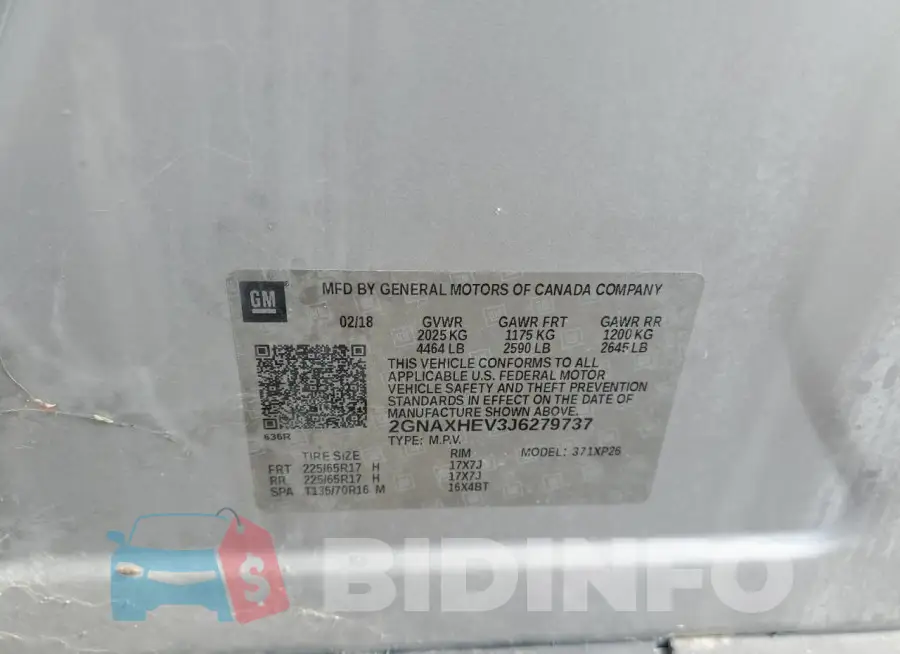 2GNAXHEV3J6279737 Photo# 14