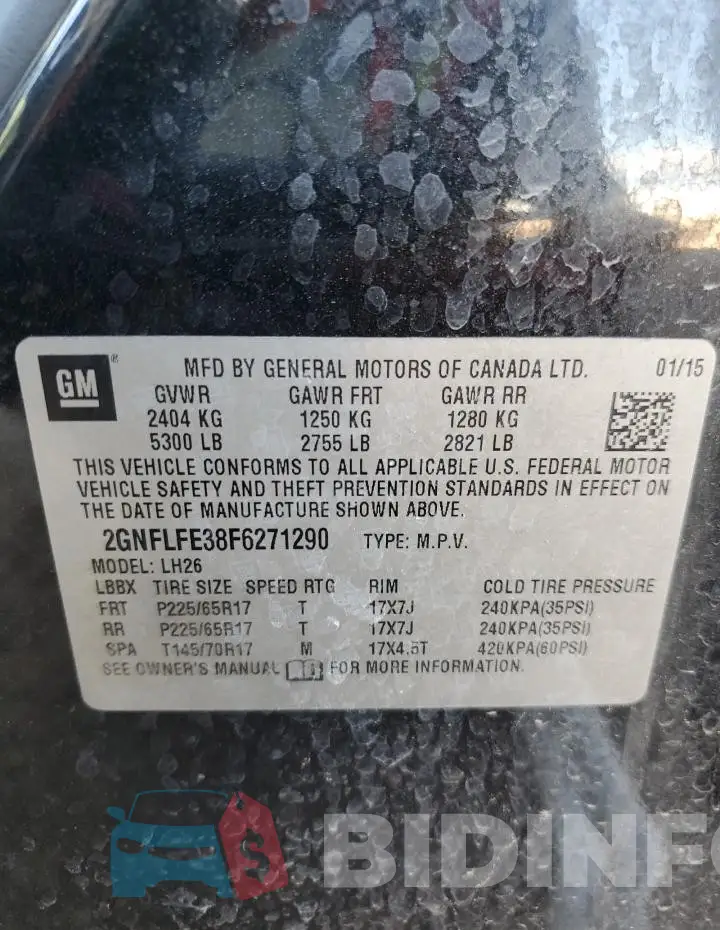 2GNFLFE38F6271290 Photo# 12