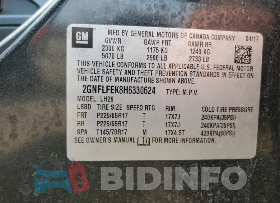 2GNFLFEK8H6330624 Photo# 13