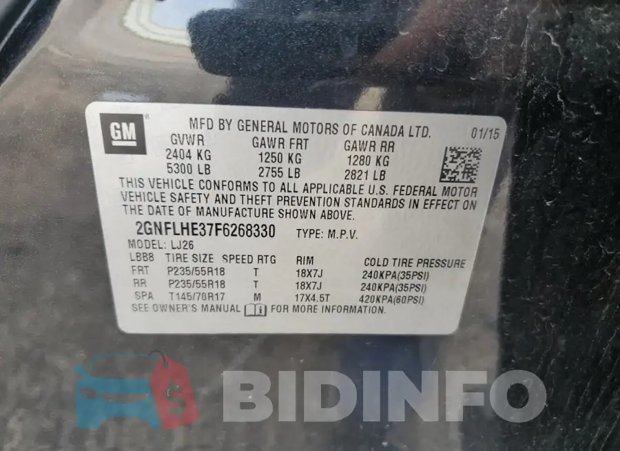 2GNFLHE37F6268330 Photo# 13