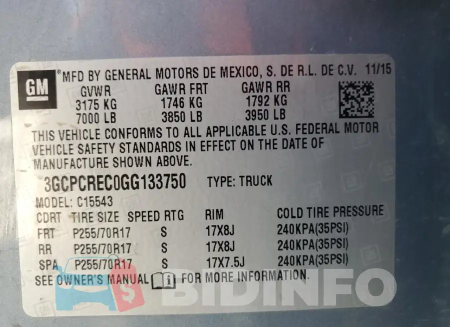3GCPCREC0GG133750 Photo# 13