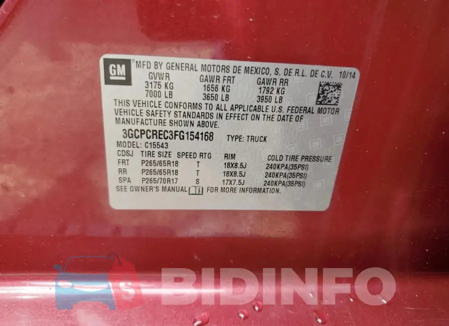 3GCPCREC3FG154168 Photo# 12