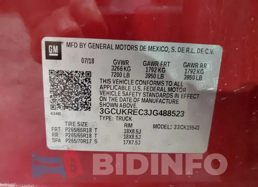 3GCUKREC3JG488523 Photo# 12
