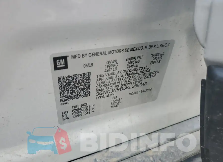 3GNCJNSB5KL389348 Photo# 12