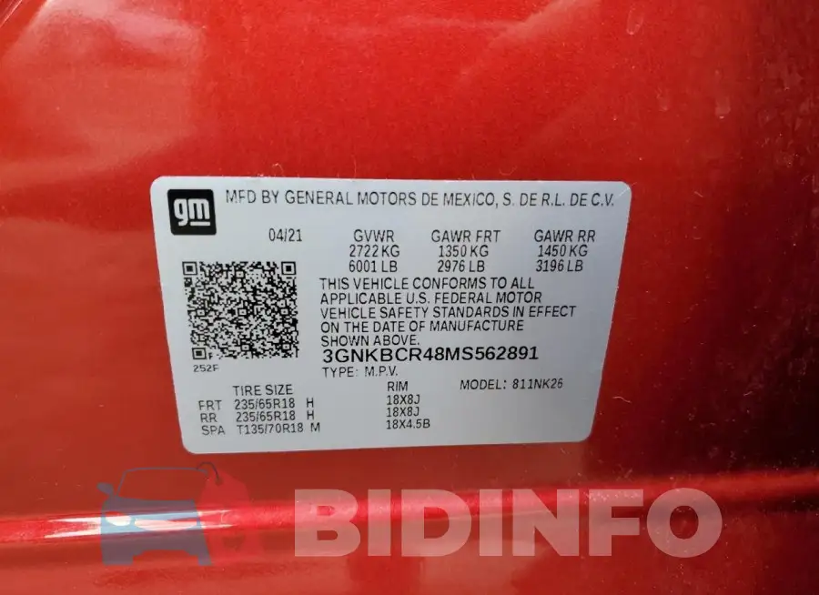 3GNKBCR48MS562891 Photo# 13