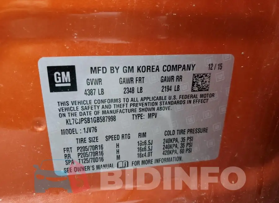 KL7CJPSB1GB587998 Photo# 12
