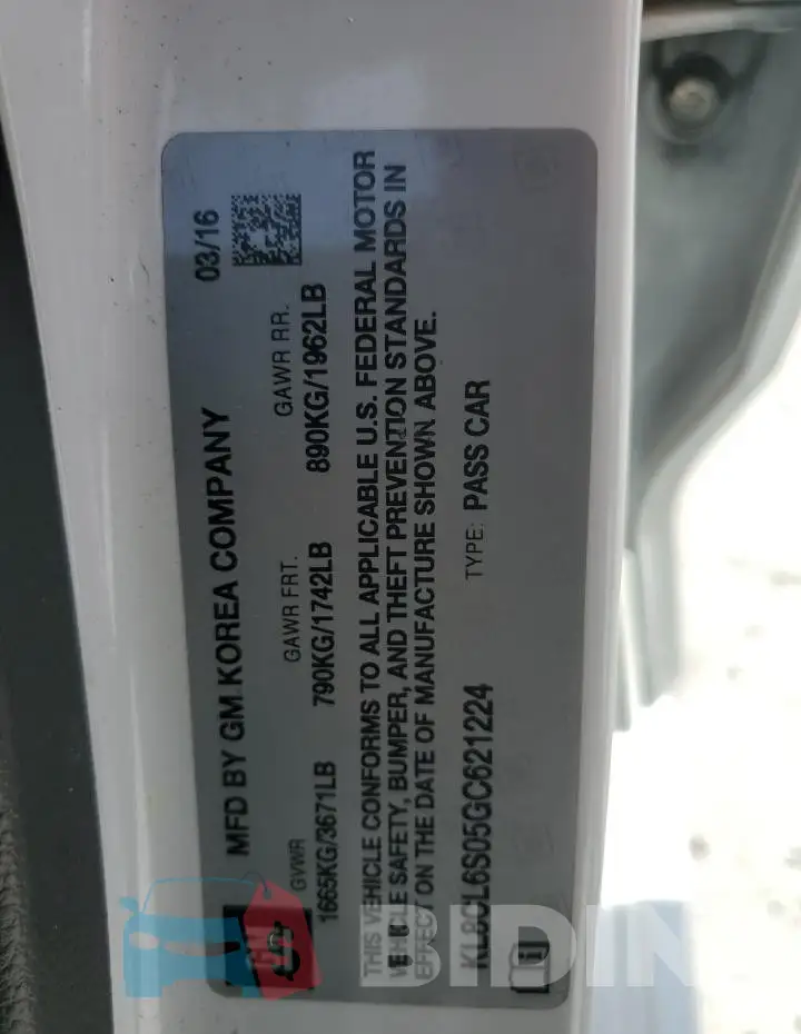 KL8CL6S05GC621224 Photo# 12