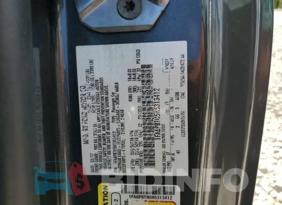1FA6P8TH5H5313412 Photo# 12