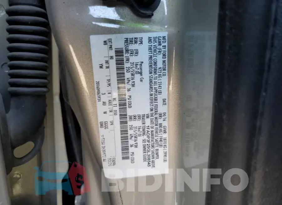 1FADP3F25GL308545 Photo# 13
