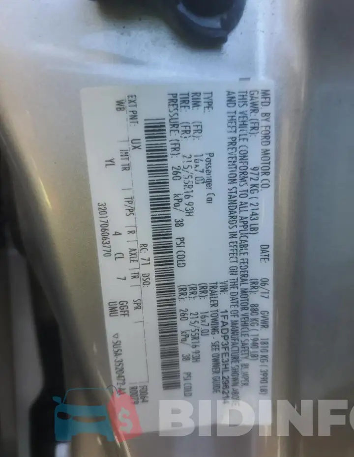 1FADP3FE3HL296214 Photo# 12
