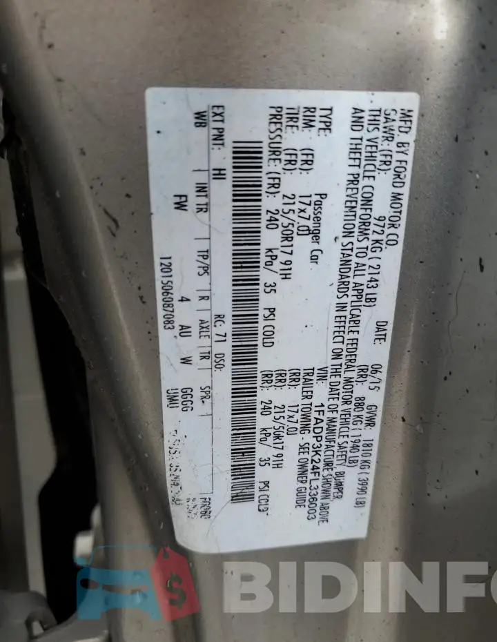1FADP3K24FL336003 Photo# 13