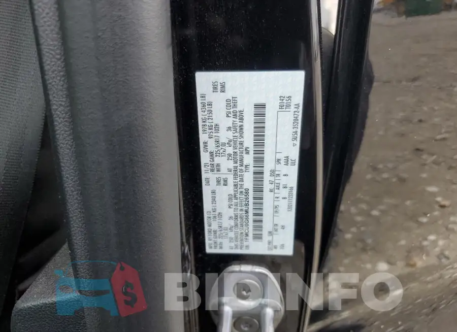 1FMCU0G66MUB26580 Photo# 14