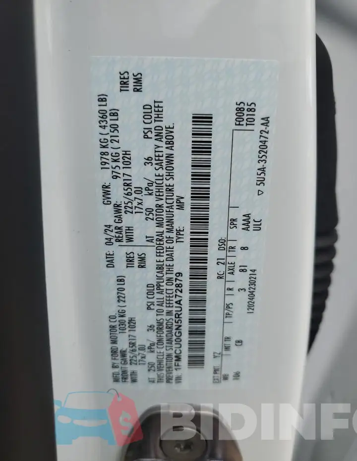 1FMCU0GN5RUA72879 Photo# 13