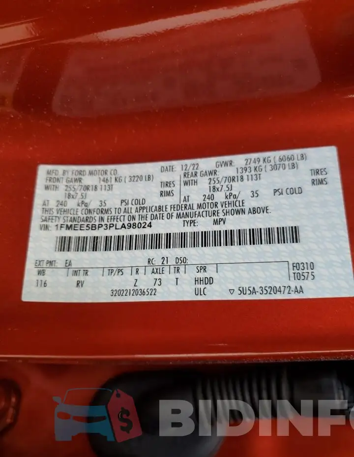1FMEE5BP3PLA98024 Photo# 14