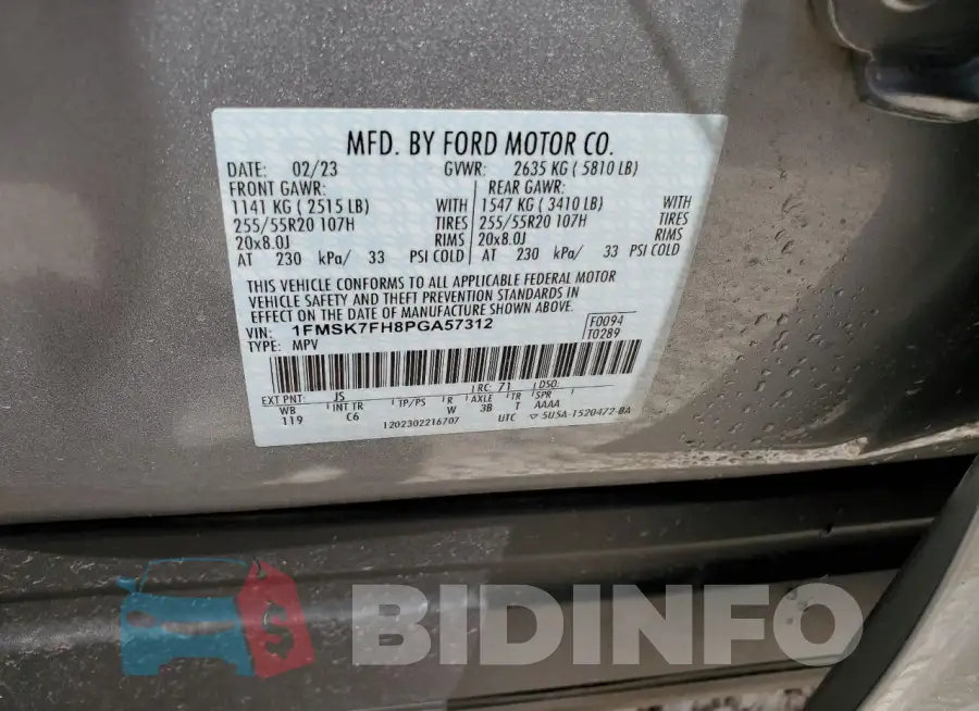 1FMSK7FH8PGA57312 Photo# 13