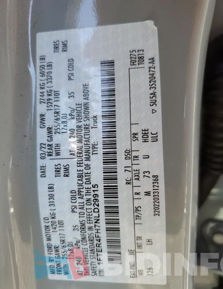 1FTER4FH7NLD29915 Photo# 12