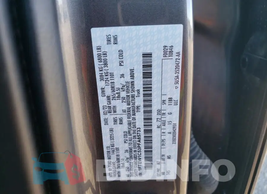 1FTEW1C53PFA85733 Photo# 12