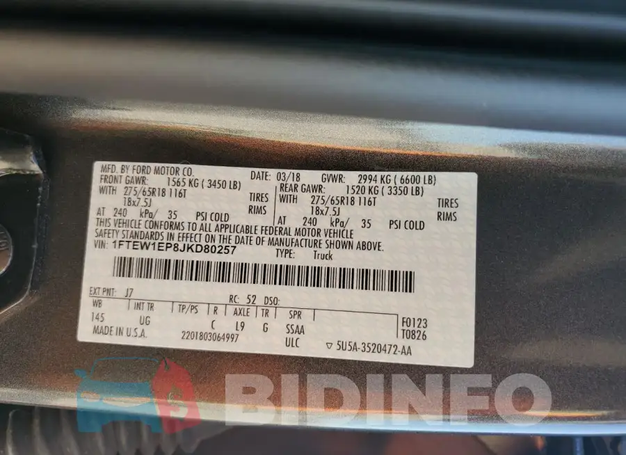 1FTEW1EP8JKD80257 Photo# 12