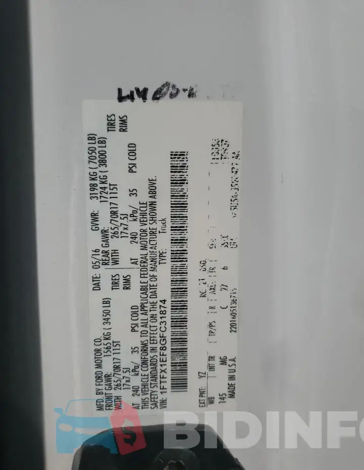 1FTFX1EF8GFC31874 Photo# 12