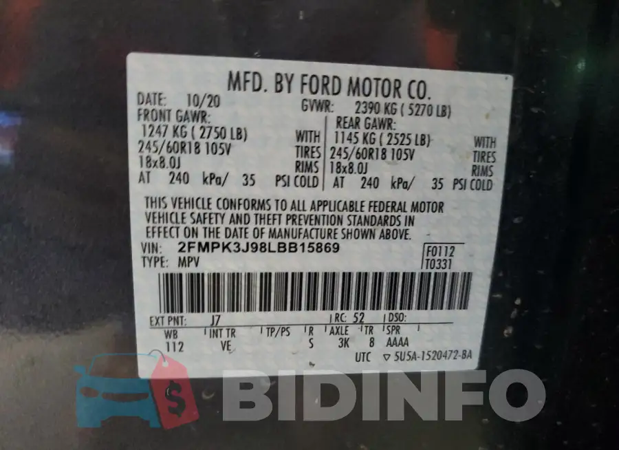 2FMPK3J98LBB15869 Photo# 14