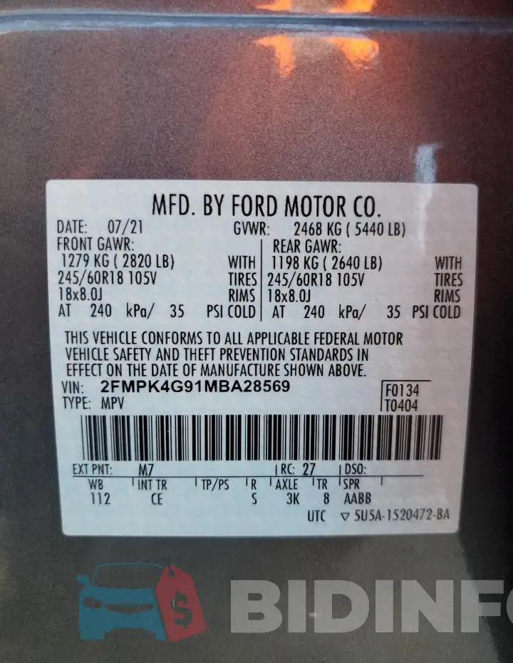 2FMPK4G91MBA28569 Photo# 14
