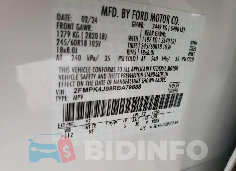 2FMPK4J98RBA79888 Photo# 13