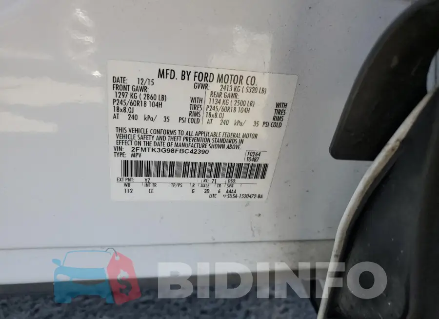 2FMTK3G98FBC42390 Photo# 12