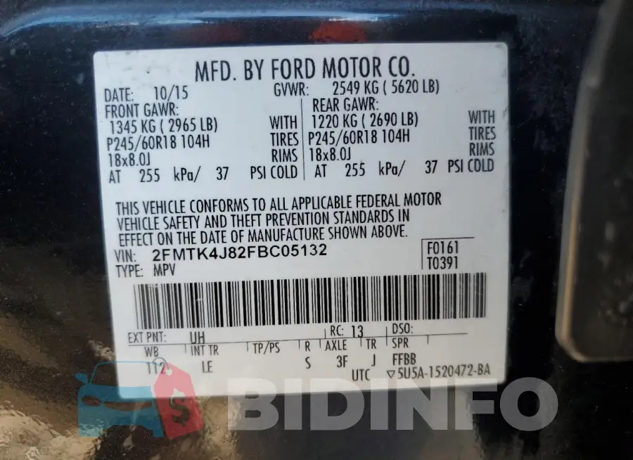 2FMTK4J82FBC05132 Photo# 14