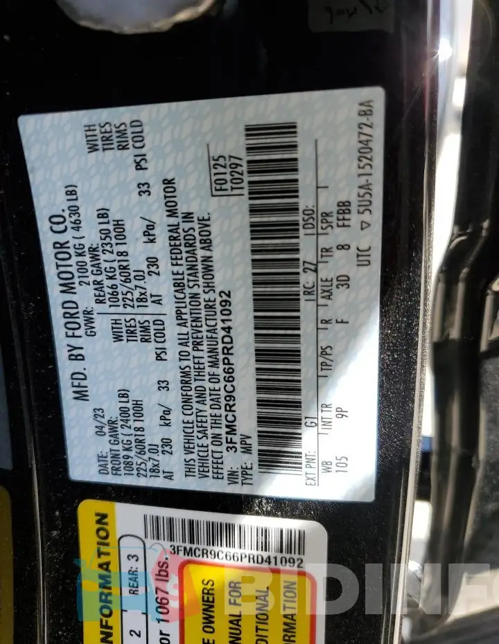 3FMCR9C66PRD41092 Photo# 13