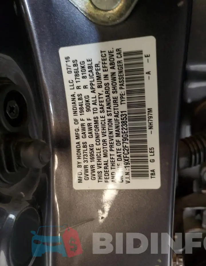 19XFC2F79GE238531 Photo# 12