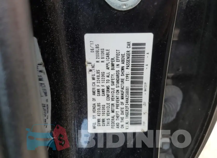 1HGCR2F34HA258691 Photo# 12
