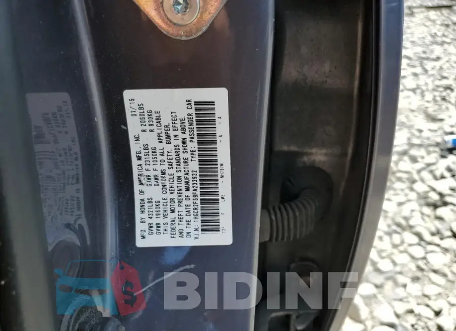 1HGCR2F59FA233932 Photo# 12