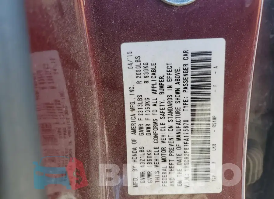 1HGCR2F87FA175670 Photo# 12