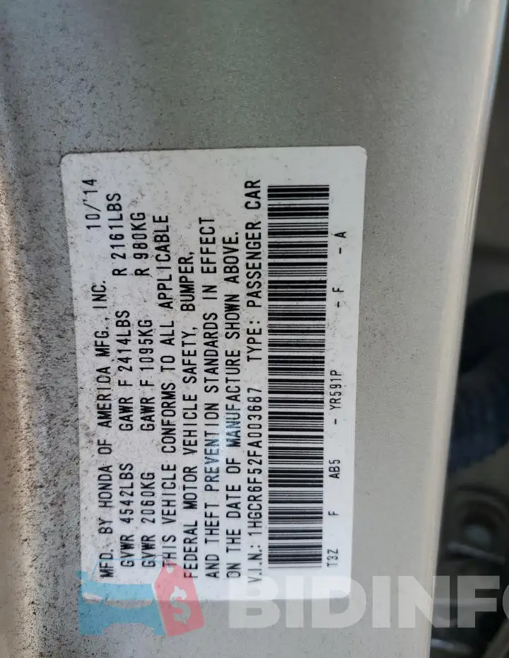 1HGCR6F52FA003687 Photo# 12