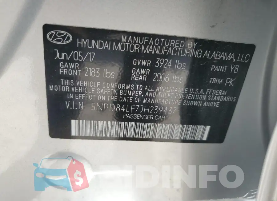 5NPD84LF7JH239437 Photo# 12