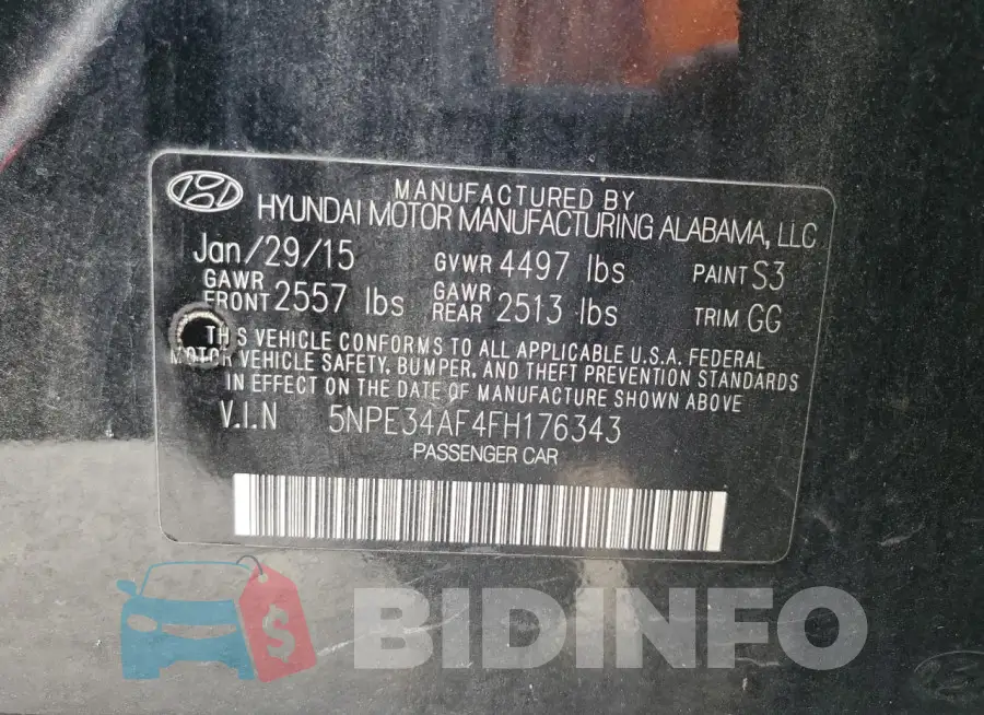5NPE34AF4FH176343 Photo# 12