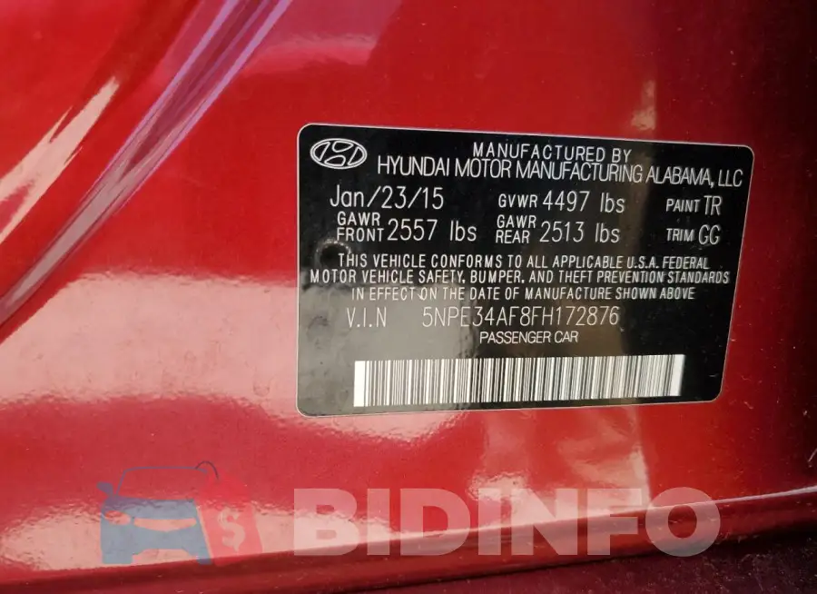 5NPE34AF8FH172876 Photo# 13