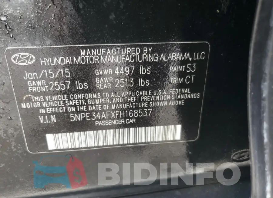 5NPE34AFXFH168537 Photo# 12