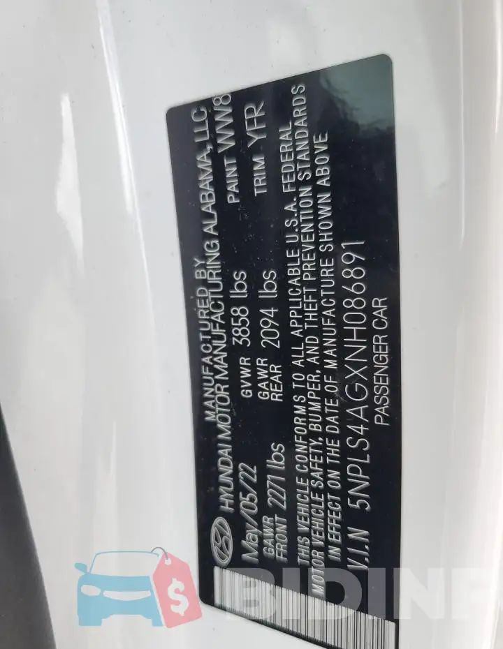5NPLS4AGXNH086891 Photo# 13