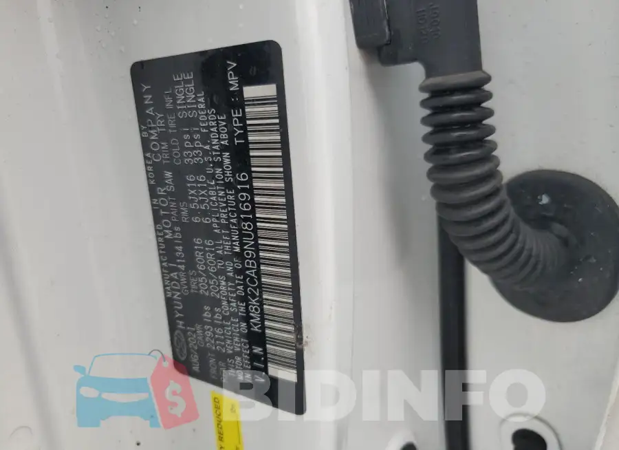 KM8K2CAB9NU816916 Photo# 13