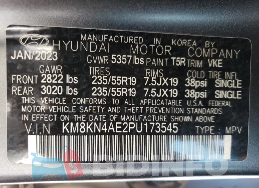 KM8KN4AE2PU173545 Photo# 13