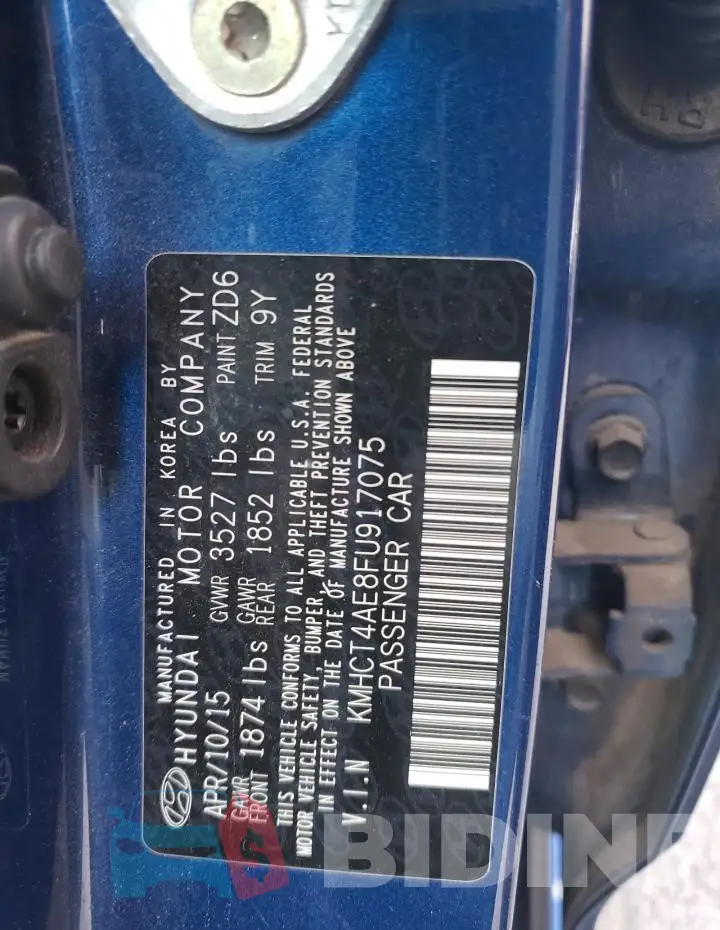 KMHCT4AE8FU917075 Photo# 12