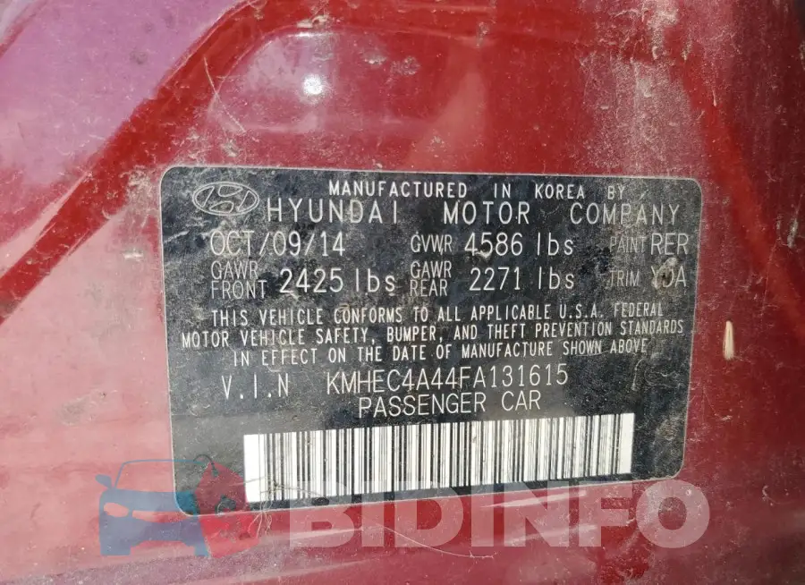 KMHEC4A44FA131615 Photo# 13
