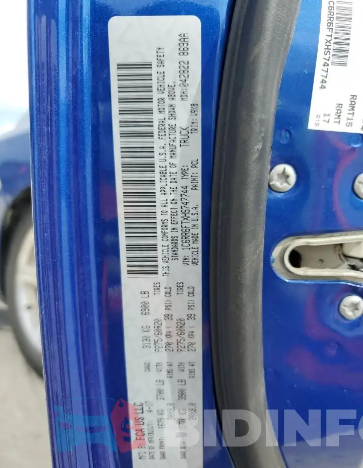 1C6RR6FTXHS747744 Photo# 12