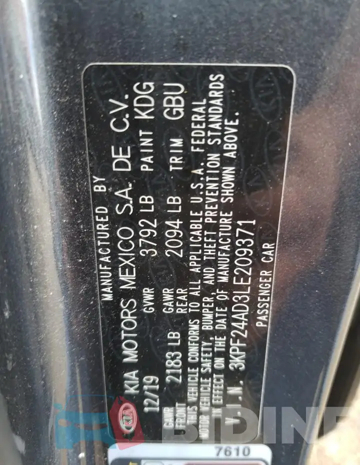 3KPF24AD3LE209371 Photo# 12