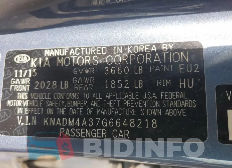 KNADM4A37G6648218 Photo# 13