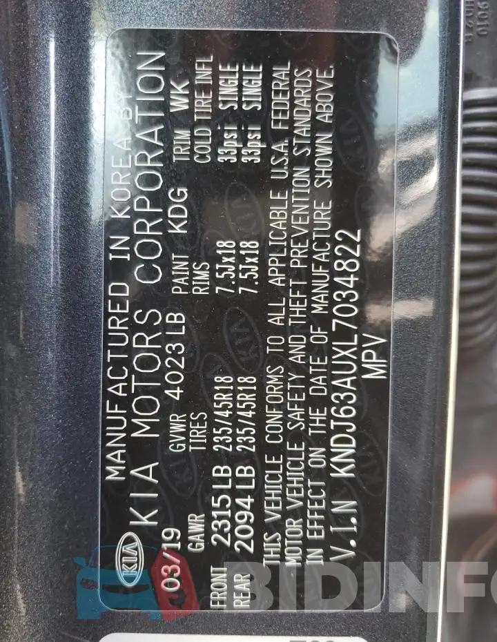 KNDJ63AUXL7034822 Photo# 12
